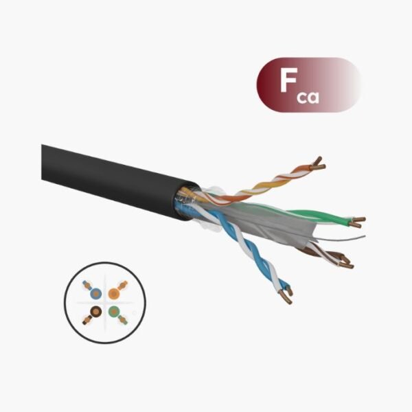 Cable Cat. 6 U/UTP rígido para exterior PE Fca, en caja de 305 m, AWG 24, color negro