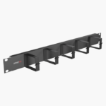 Panel guía cables horizontal 19", 1 U, con 5 liras metálicas